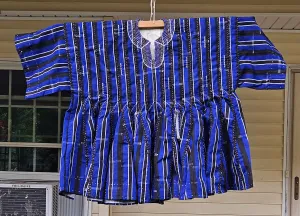 African Batakari / Fugu - Dark Blue w/black stripes