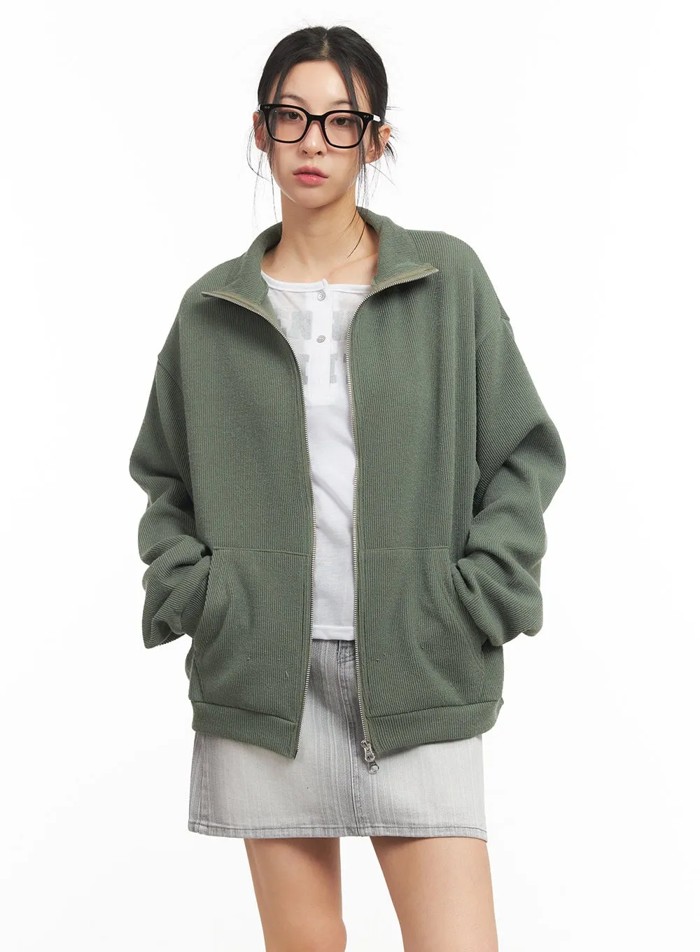 Classic Zip-Up Knit Jacket CM503