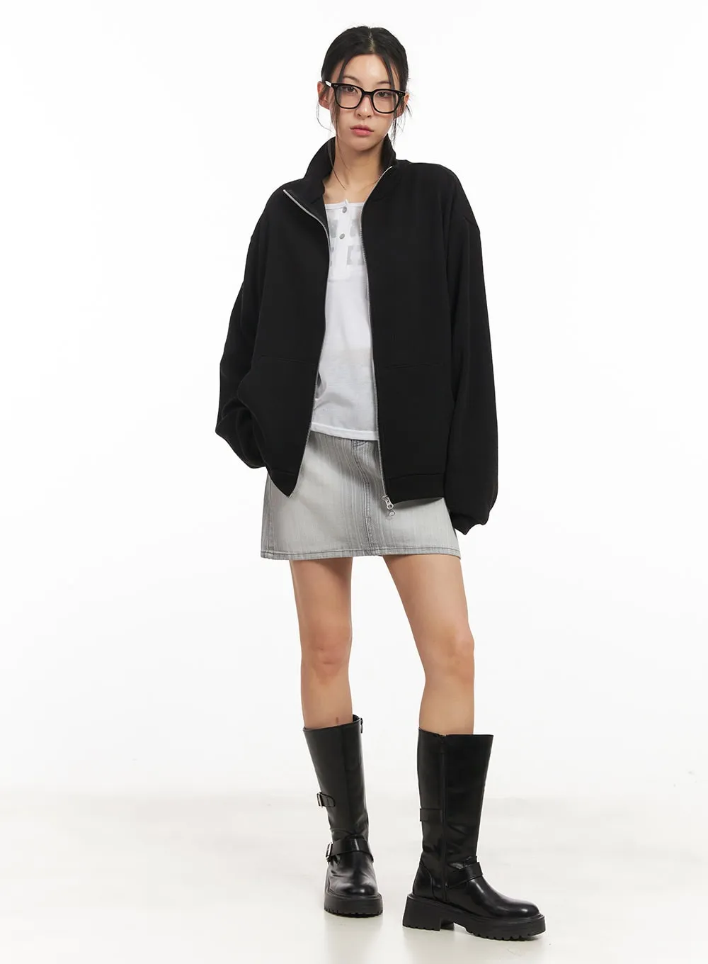 Classic Zip-Up Knit Jacket CM503