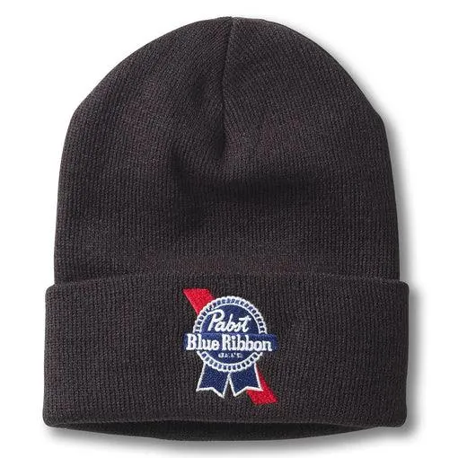 Cuffed Knit Beanie: Pabst Blue Ribbon