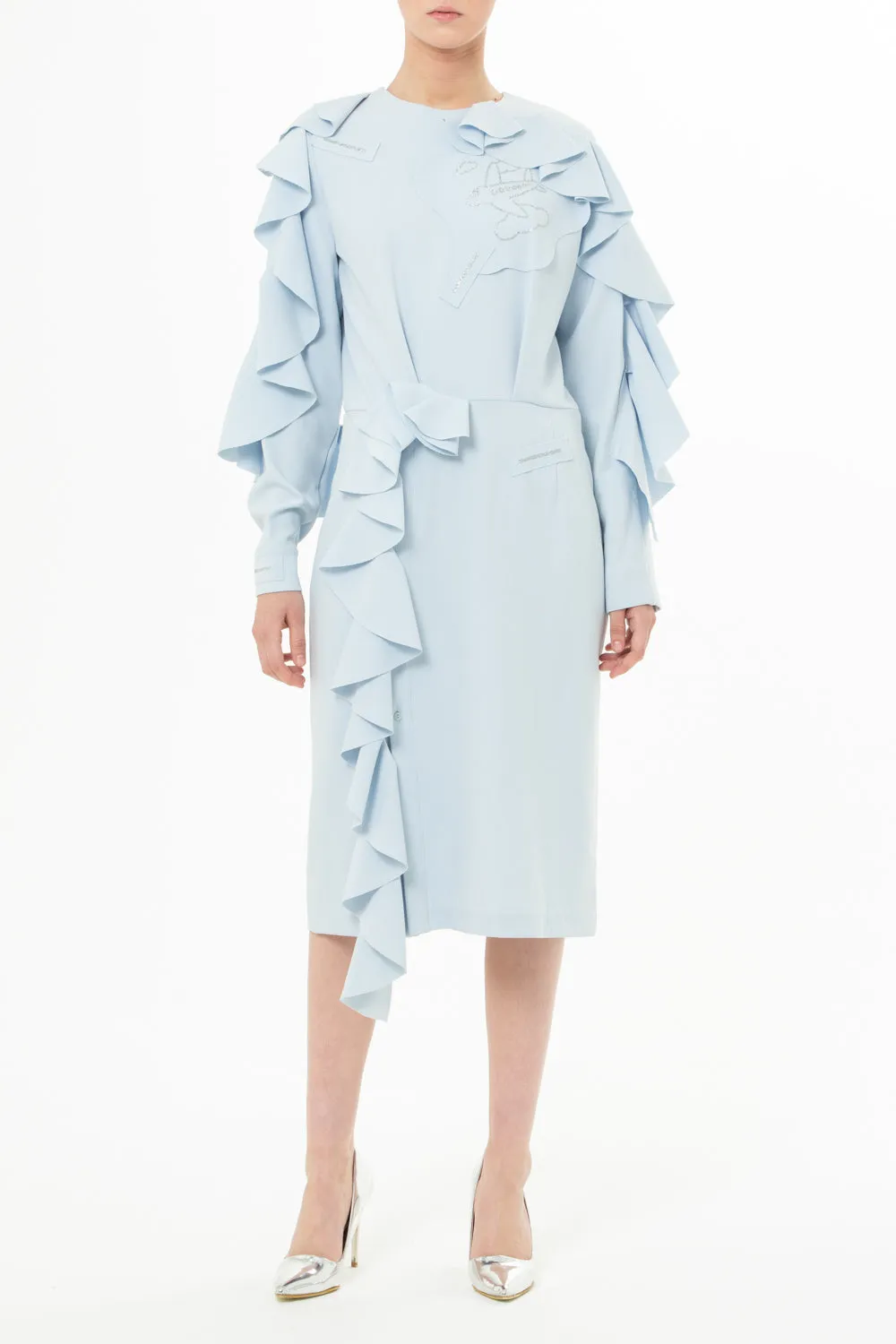 Dress with frill
