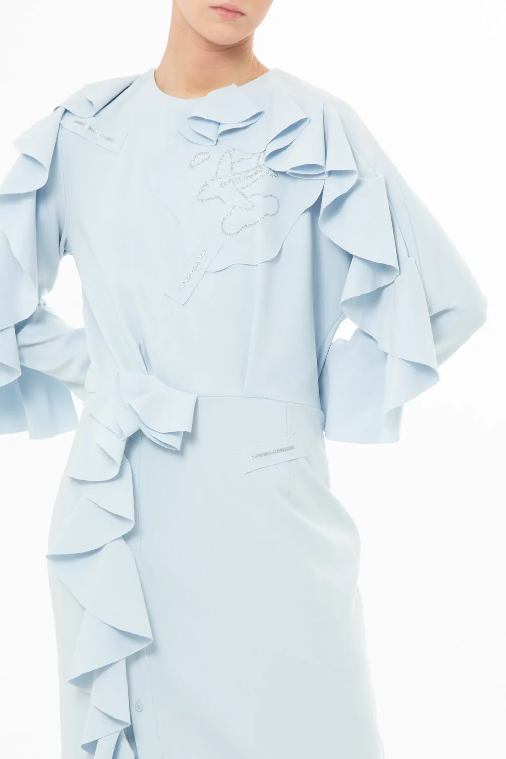 Dress with frill