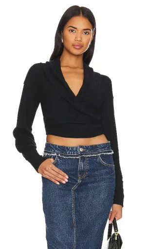 Free People Hold Me Close Blouse in Black