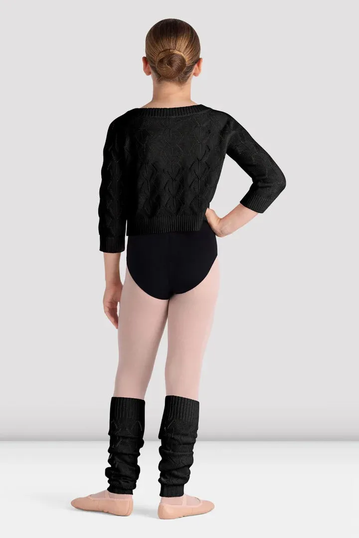 Girls Della Knit Black Leg Warmers One Size