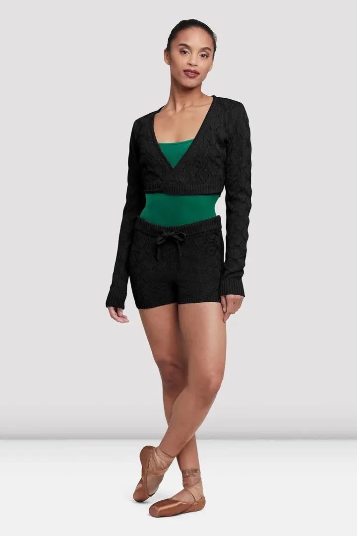 Ladies Nola Long Sleeve Black Wrap Top