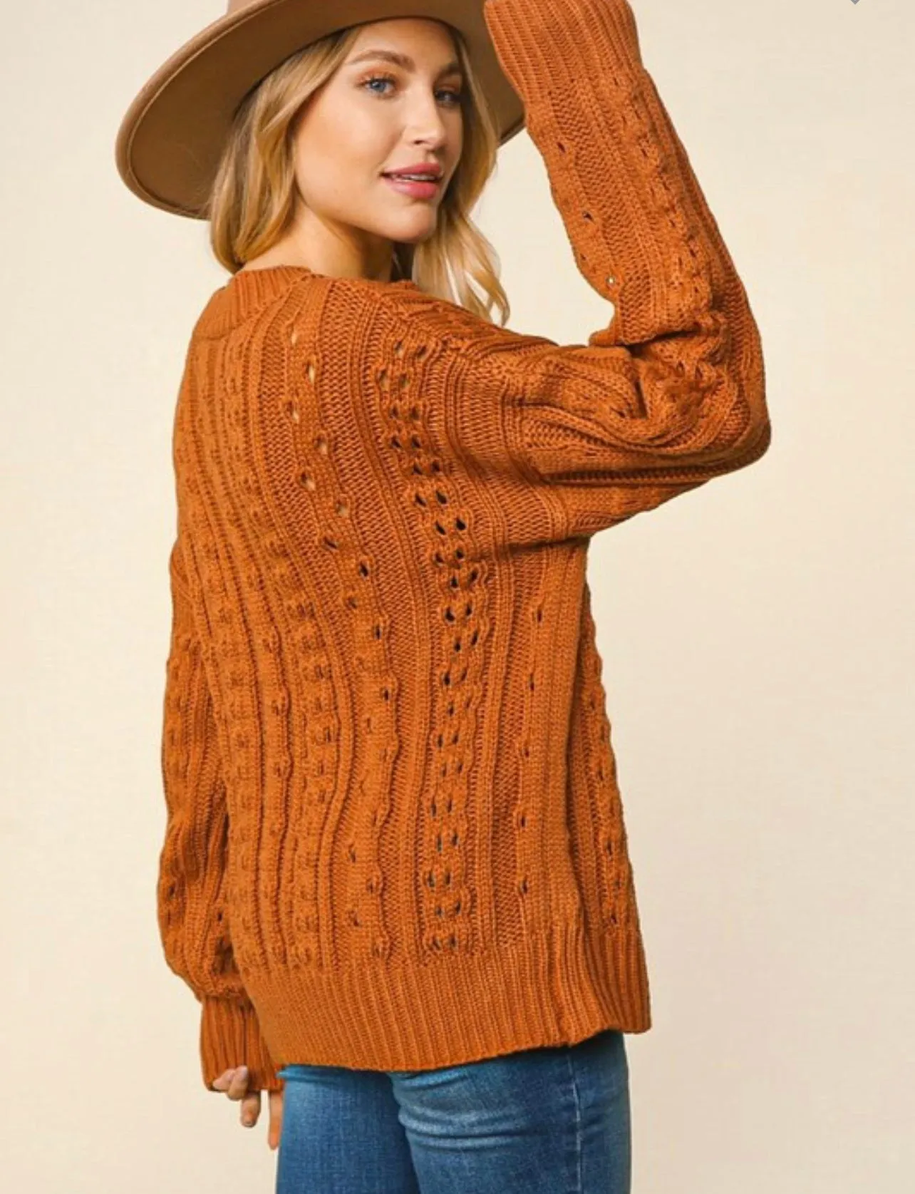 Leaves Are Falling ~ Rust Chunky Loose Fit Sweater