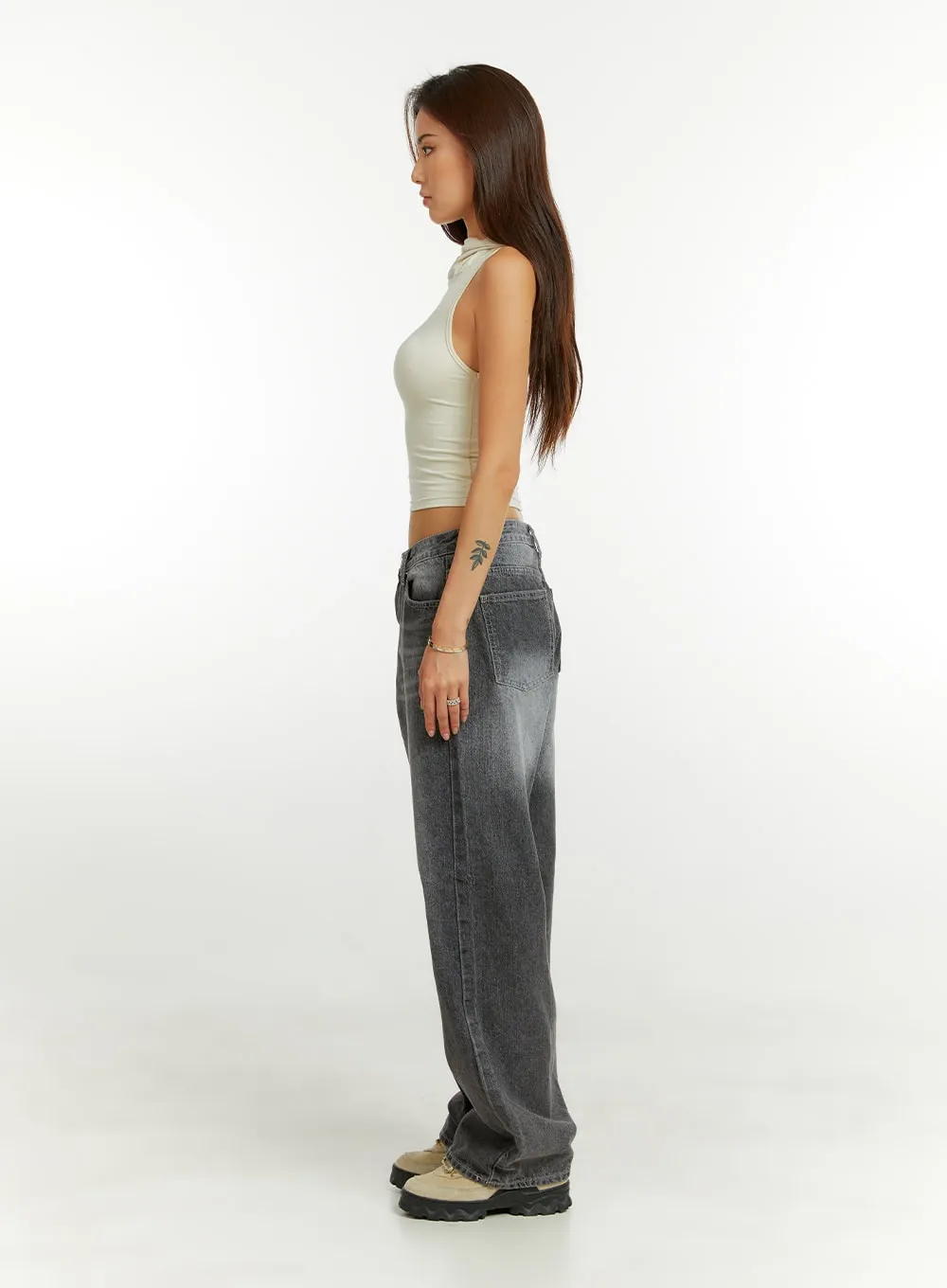 Low Rise Loose Fit Baggy Jeans CU421