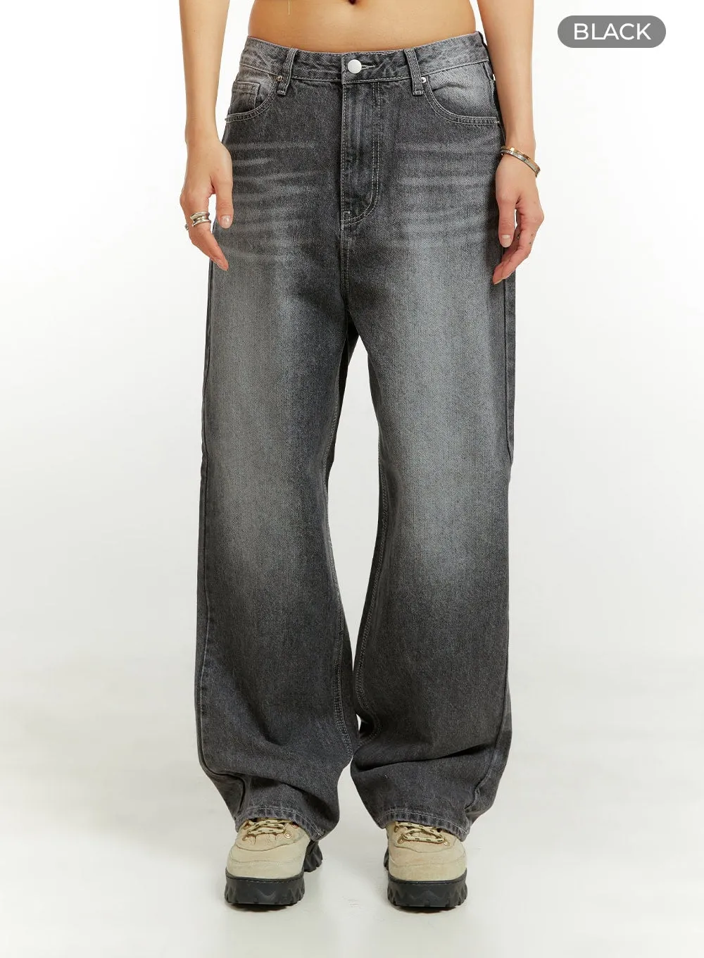 Low Rise Loose Fit Baggy Jeans CU421