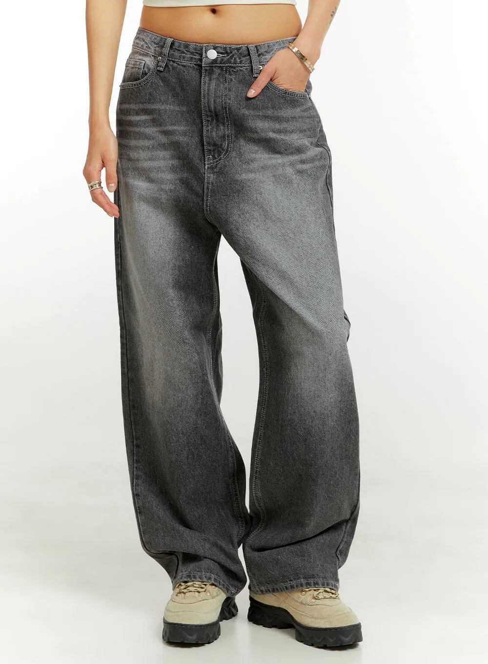 Low Rise Loose Fit Baggy Jeans CU421