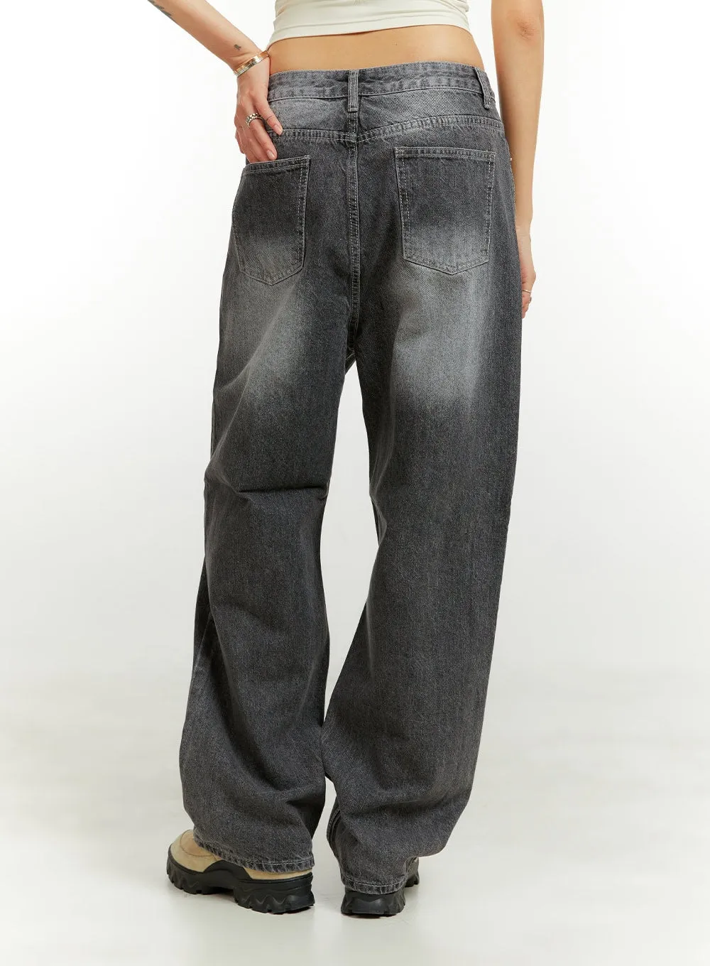 Low Rise Loose Fit Baggy Jeans CU421
