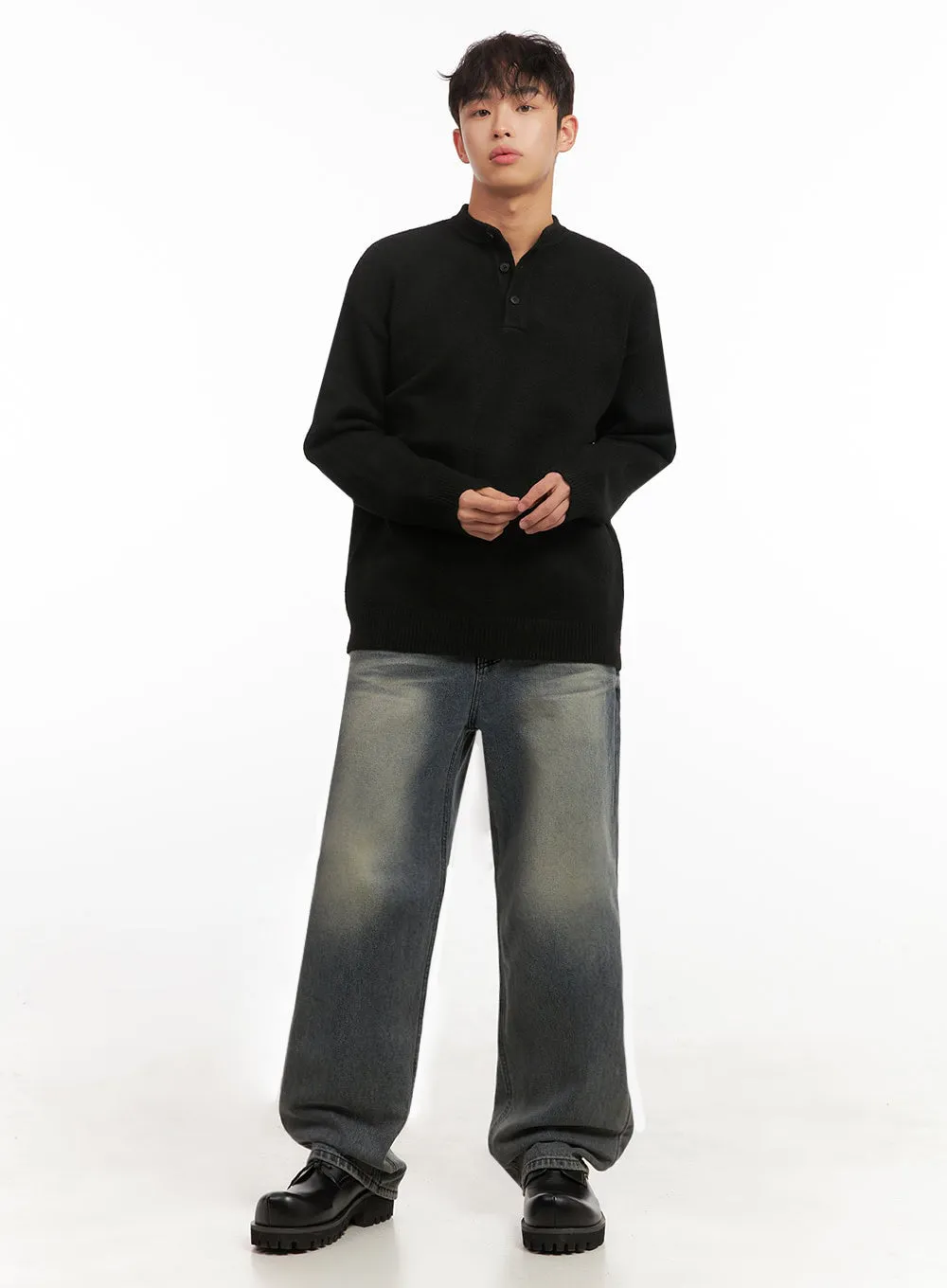 Men's Classic Buttoned Knit Sweater ID431