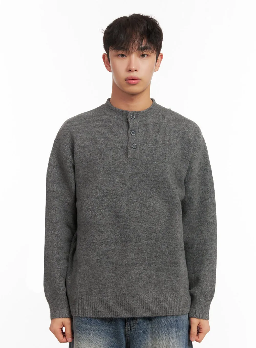 Men's Classic Buttoned Knit Sweater ID431