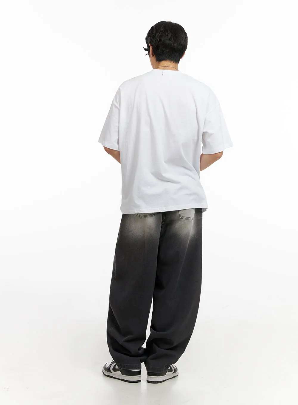 Men's Loose Fit Baggy Jeans (Black) IG409