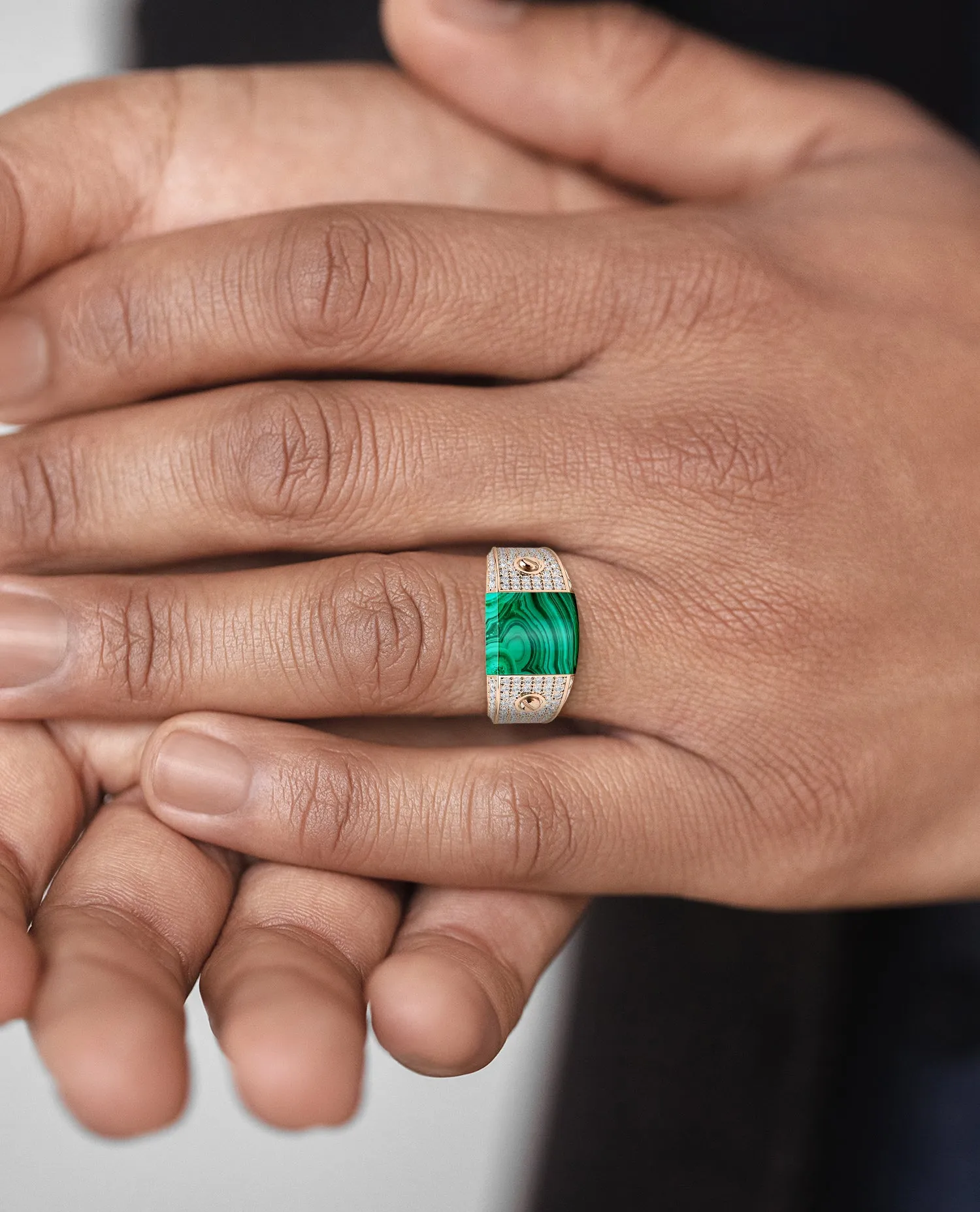 MONTANA Gold Signet Ring with 1.25ct Malachite and Diamonds