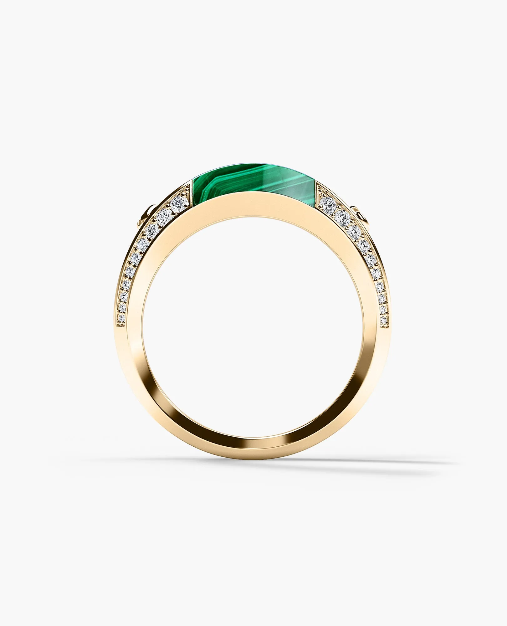 MONTANA Gold Signet Ring with 1.25ct Malachite and Diamonds