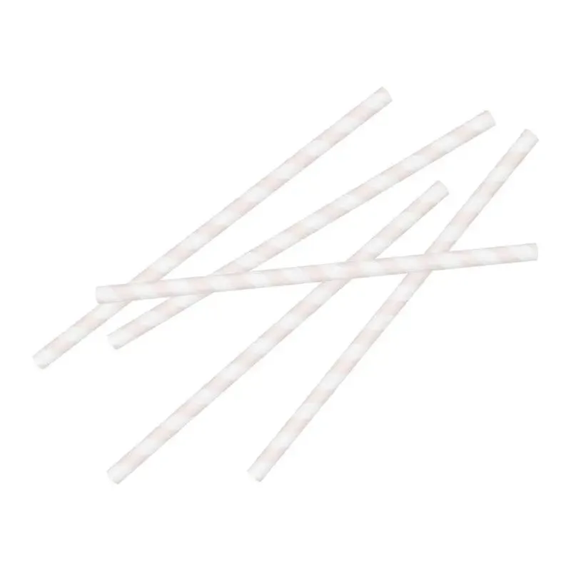 PINK STRIPE PAPER STRAWS