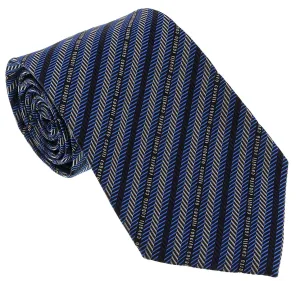 Roberto Cavalli ESZ040 04935 SkyBlue Regimental Stripe Herringbone Tie