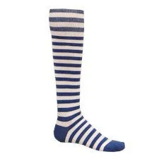Royal Blue Mini Hoop Striped Athletic Knee High Socks (Large)