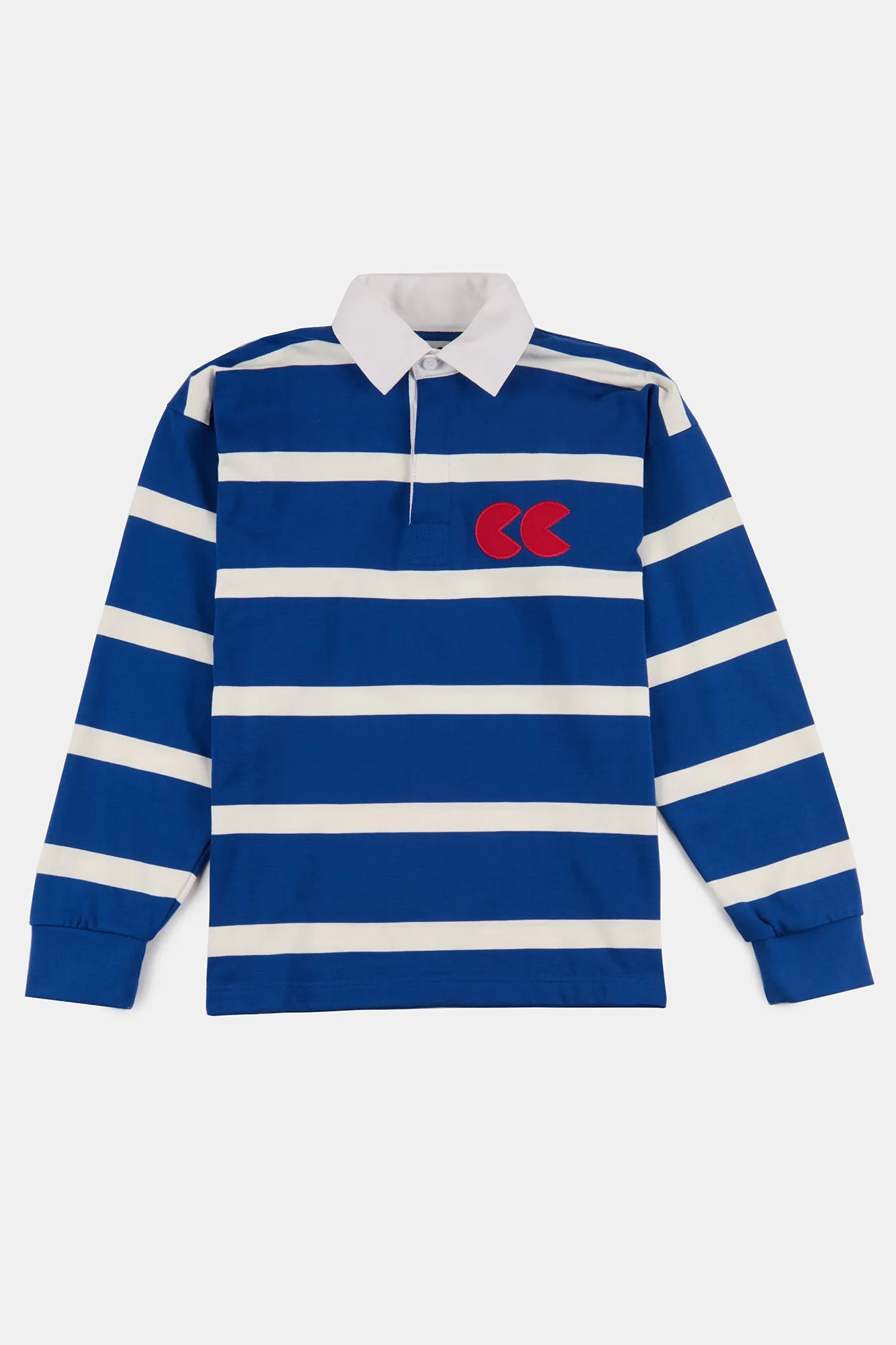 Stripe Logo Rugby Shirt - Blue/White/Red