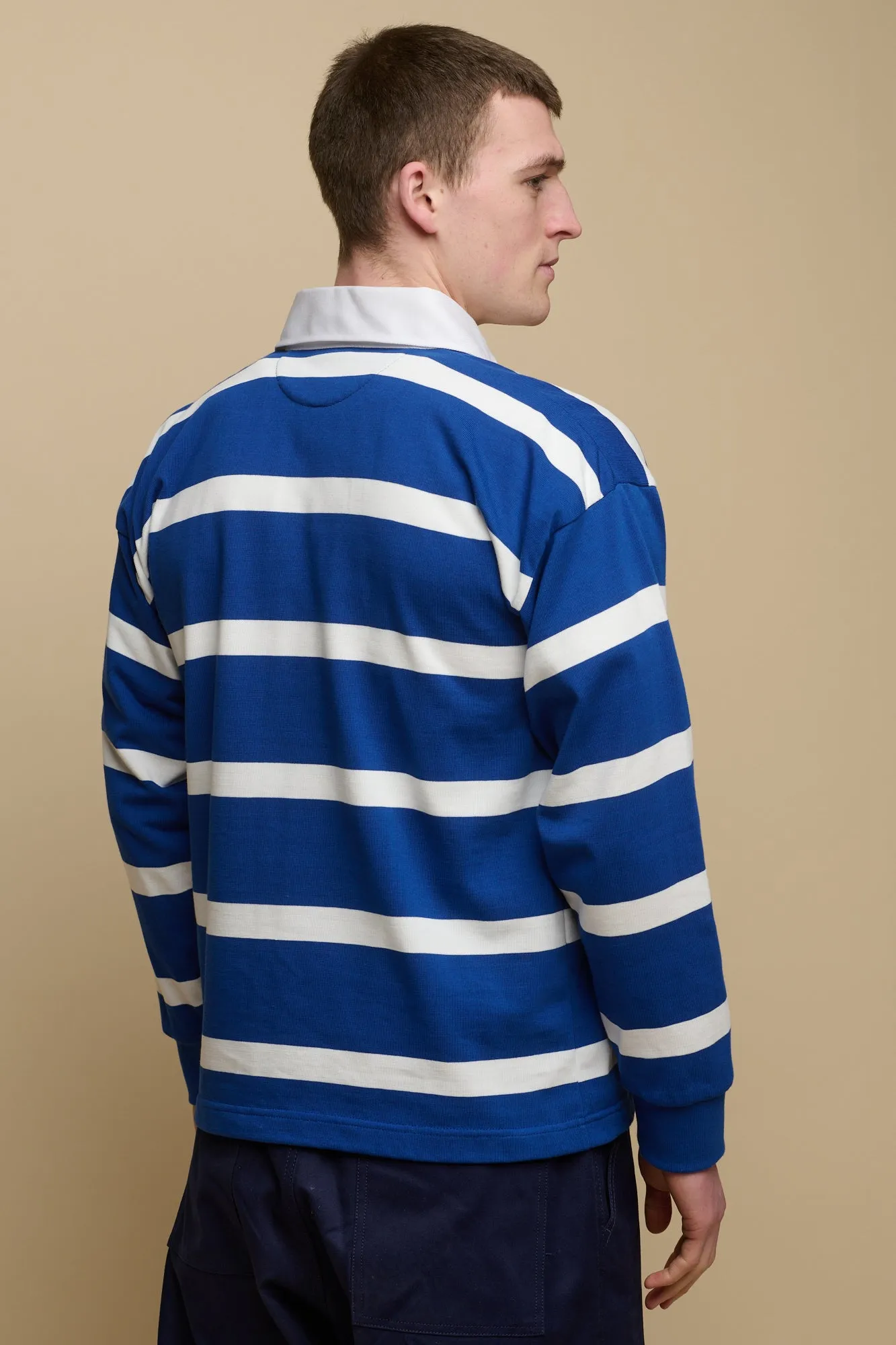 Stripe Logo Rugby Shirt - Blue/White/Red