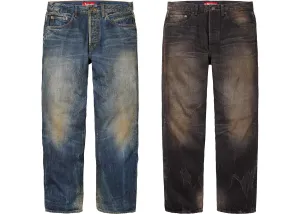 SUPREME DISTRESSED LOOSE FIT SELVEDGE JEAN (2023FW)