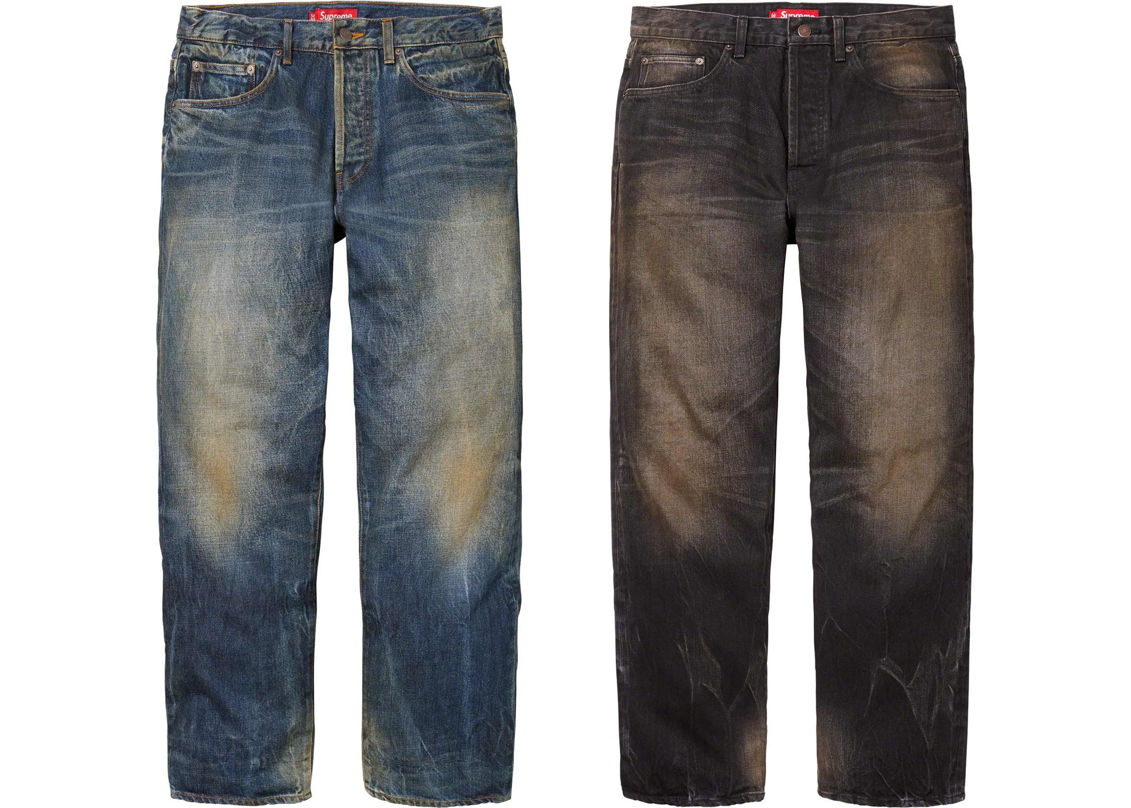 SUPREME DISTRESSED LOOSE FIT SELVEDGE JEAN (2023FW)