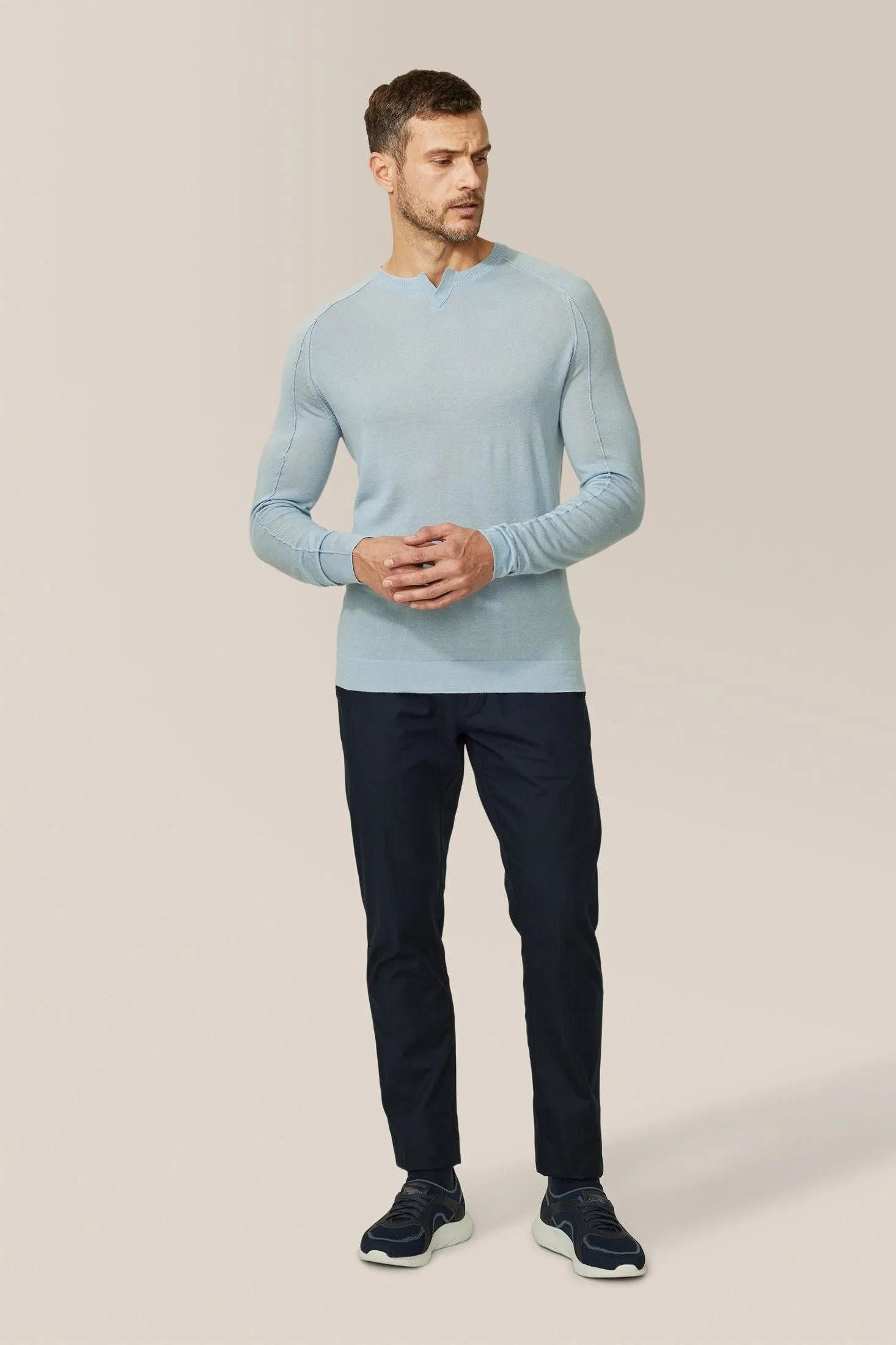 V-Notch Crew Sweater | Merino Wool
