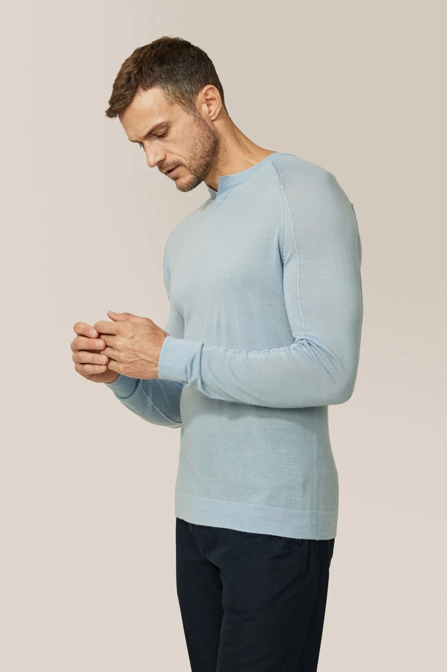 V-Notch Crew Sweater | Merino Wool